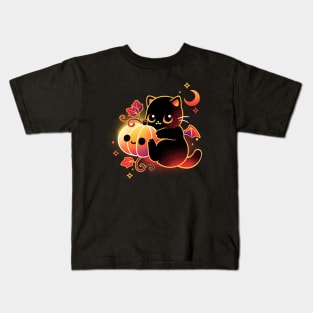 Demon cat halloween Kids T-Shirt